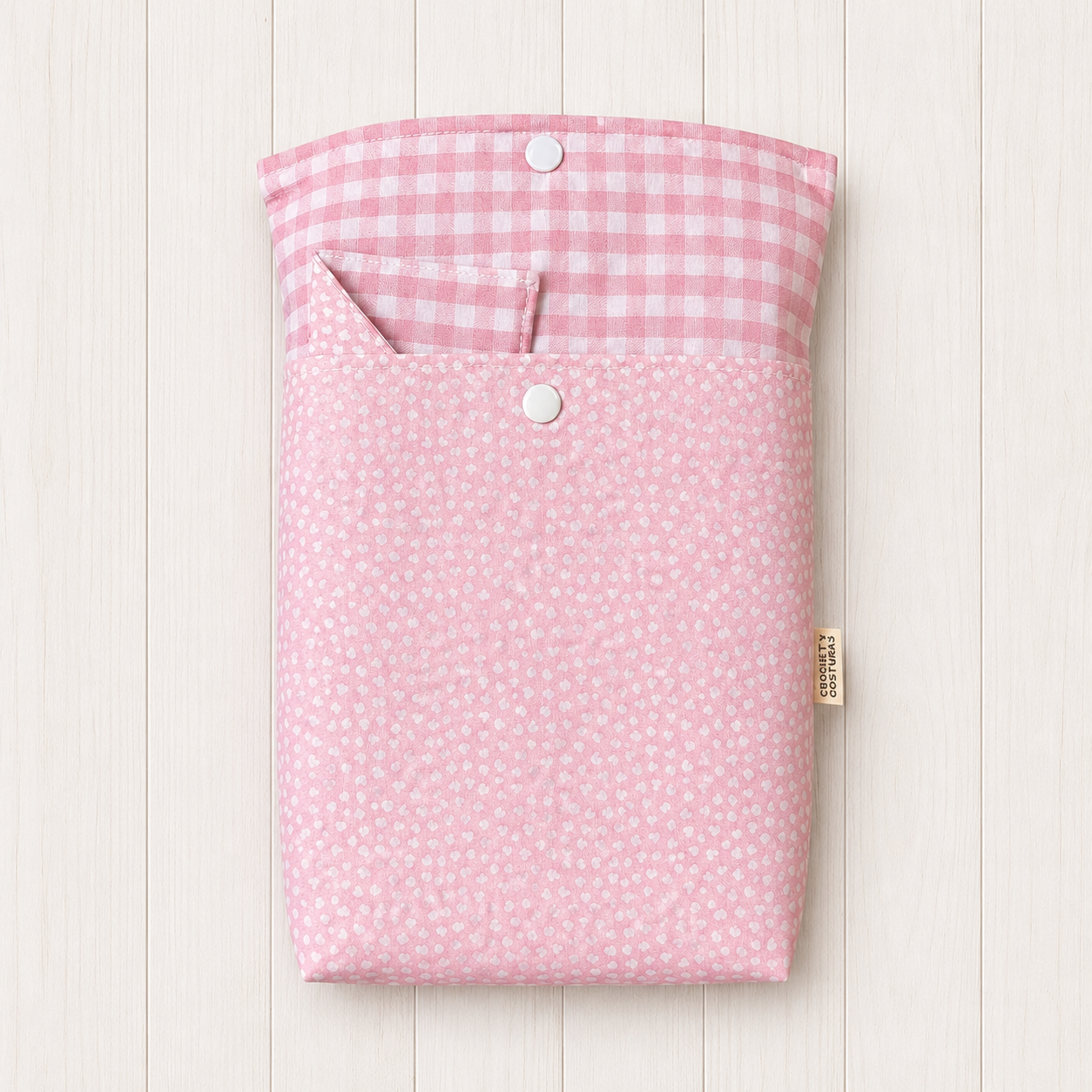 Funda de Libro Rosa + Punto de Libro