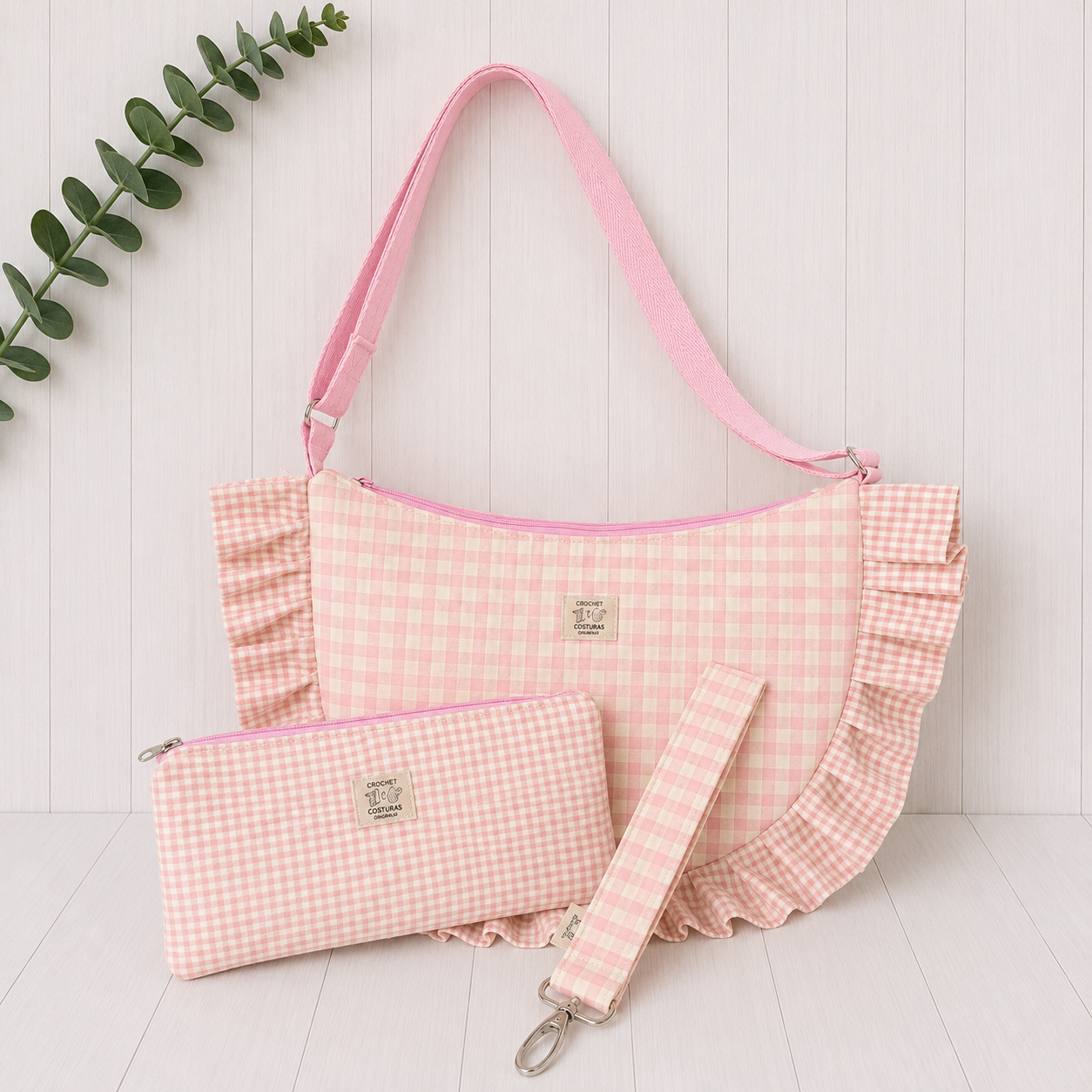 Bolso "Confeti" con neceser y llavero incluido